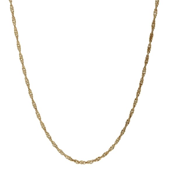 Yellow Gold Singapore Chain Necklace 18" - 14k - Picture 1 of 4